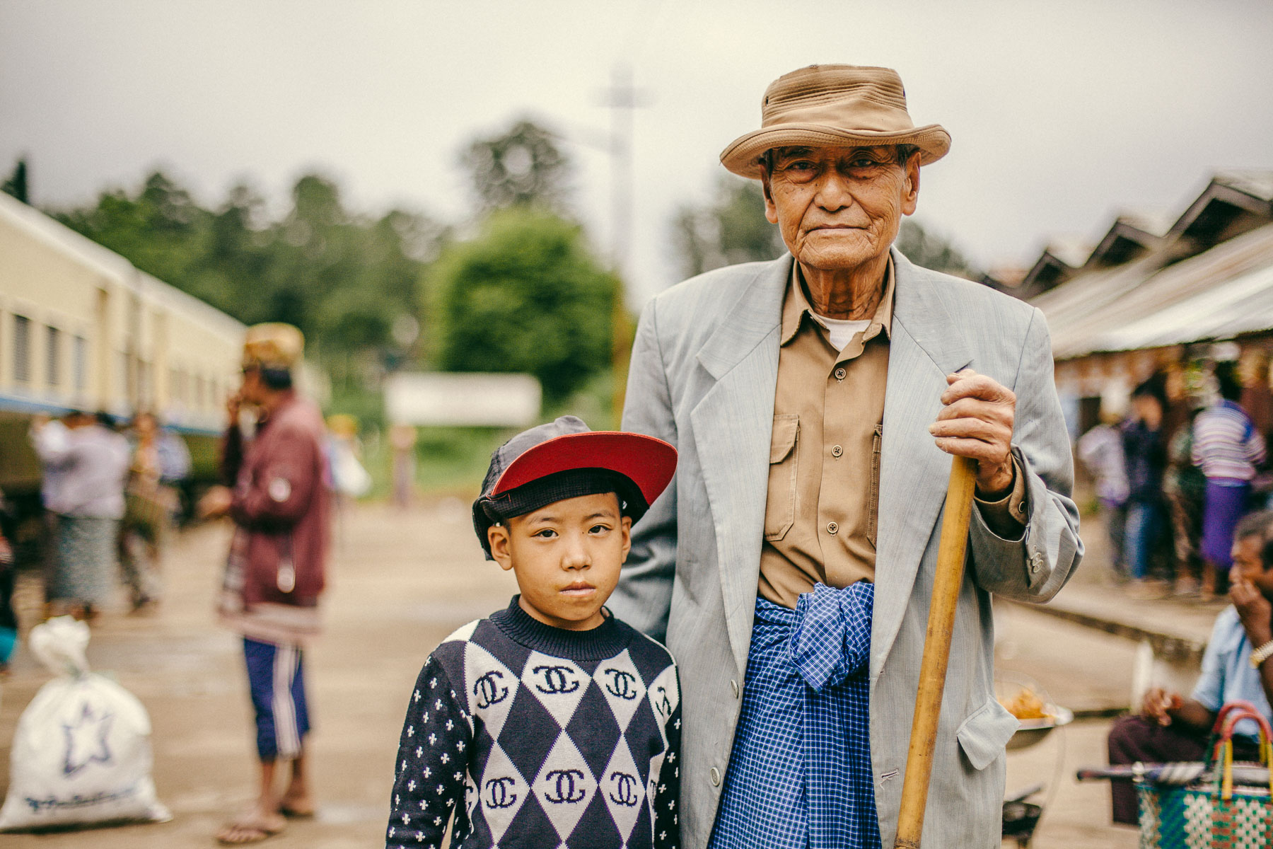 grandfather and son